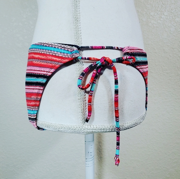 Athleta Bikini Bottom Multicolored Striped Montego - Picture 2 of 5